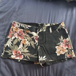 Volcom Women's Floral Black Shorts